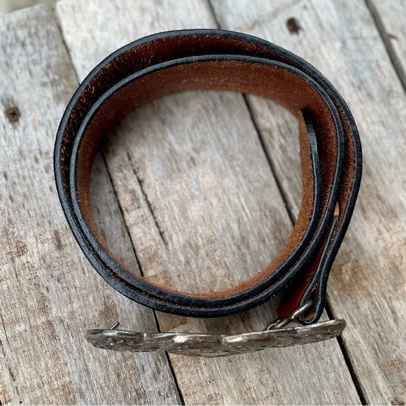 Vintage Tano leather made in Spain metal heart buckle belt - Picture 10 of 10